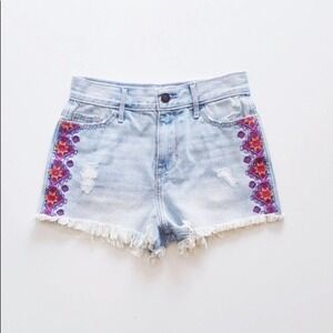 Hollister | Pink & Orange Embroidery Shorts sz 1
